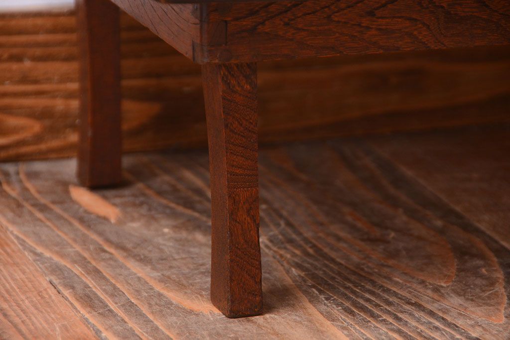 アンティーク家具　和製アンティーク　栓材製の小さな角ちゃぶ台