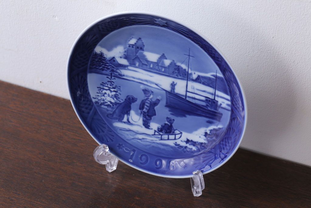 アンティーク雑貨　中古　ROYAL COPENHAGEN(ロイヤルコペンハーゲン)　イヤープレート　1998年