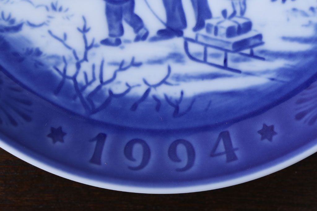アンティーク雑貨　中古　ROYAL COPENHAGEN(ロイヤルコペンハーゲン)　イヤープレート　1994年