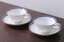 アンティーク雑貨　中古　イギリスWedgwood(ウェッジウッド)　キングスブリッジ　カップ&ソーサー2客セット(洋食器)