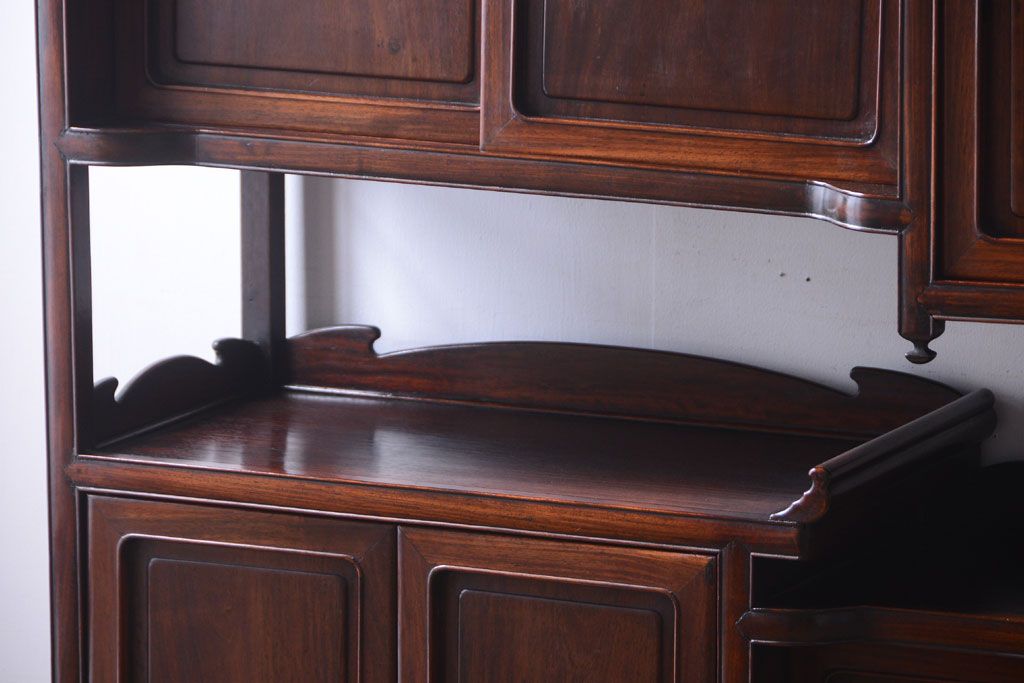 アンティーク家具　和製アンティーク　大正期　唐木材の茶棚(飾り棚)