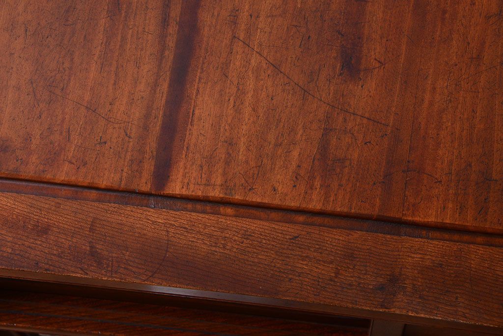 アンティーク家具　古民具・骨董　三方欅材・銅金具!細かな意匠が美しい高級茶箪笥