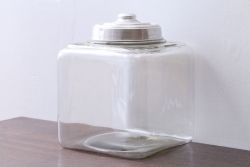 アンティーク雑貨　昭和レトロ　アンティーク四角ガラス瓶(ビン)(2)