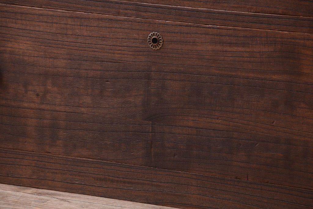 アンティーク家具　和製アンティーク　古い桐材のシンプルな時代箪笥ローボード(衣装箪笥)(1)