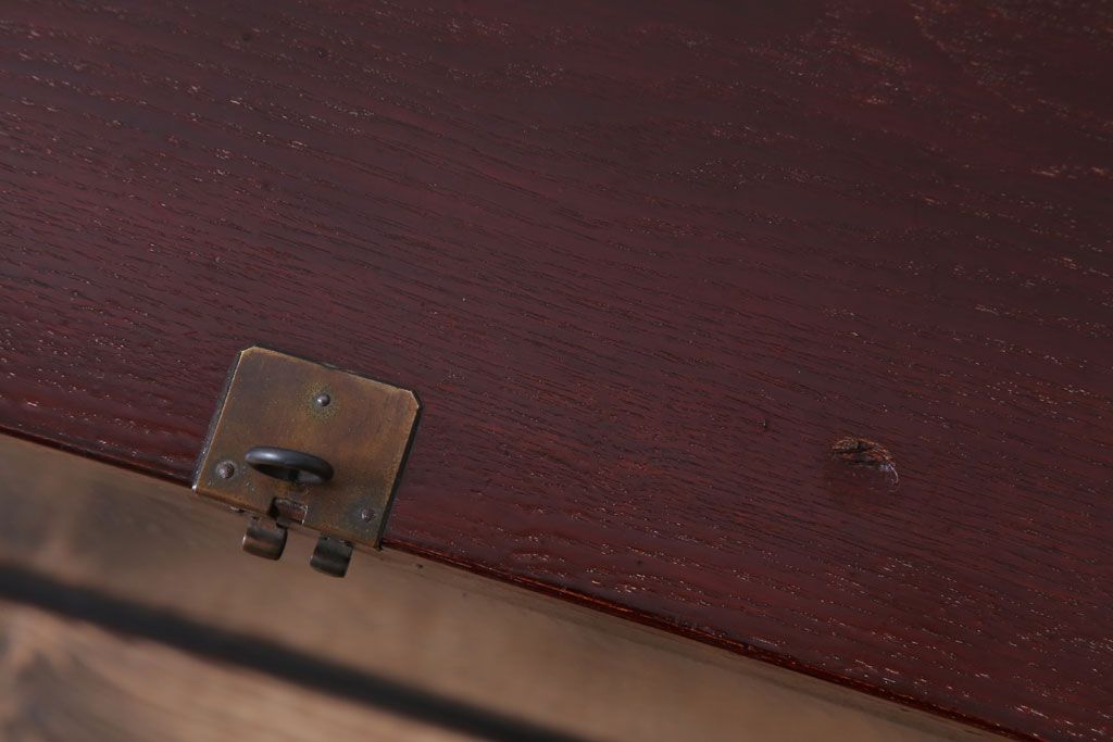 アンティーク家具　和製アンティーク　栗材製!慳貪扉の収納箱(収納棚)