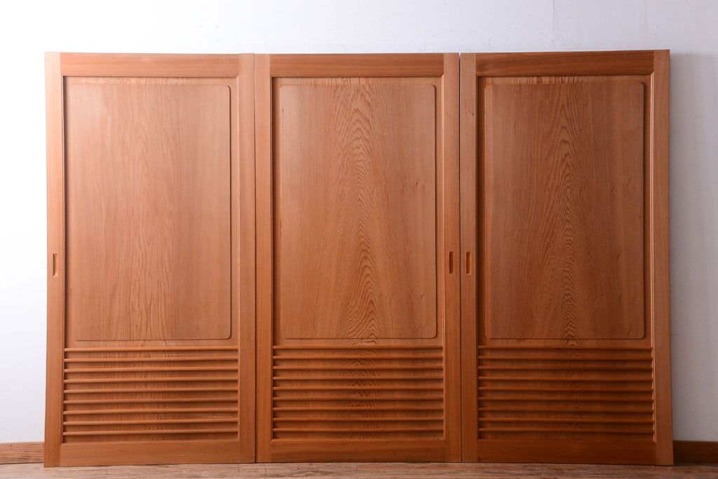 中古　高級品!秋田杉の木味板戸3枚セット