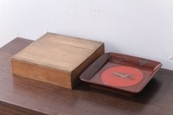 アンティーク雑貨　和製アンティーク　古い欅材のお盆(トレー)