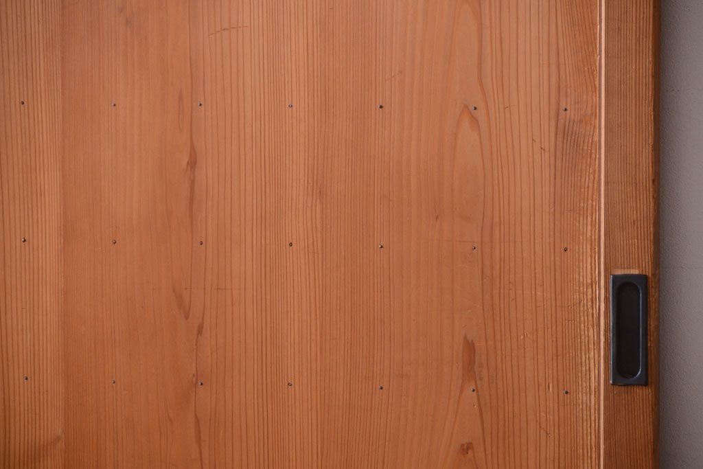 アンティーク　ナチュラルな古い木味のシンプルな舞良戸2枚セット(2)