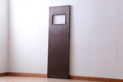 昭和レトロ　モールガラス窓付き!古い木のアンティークドア(扉)