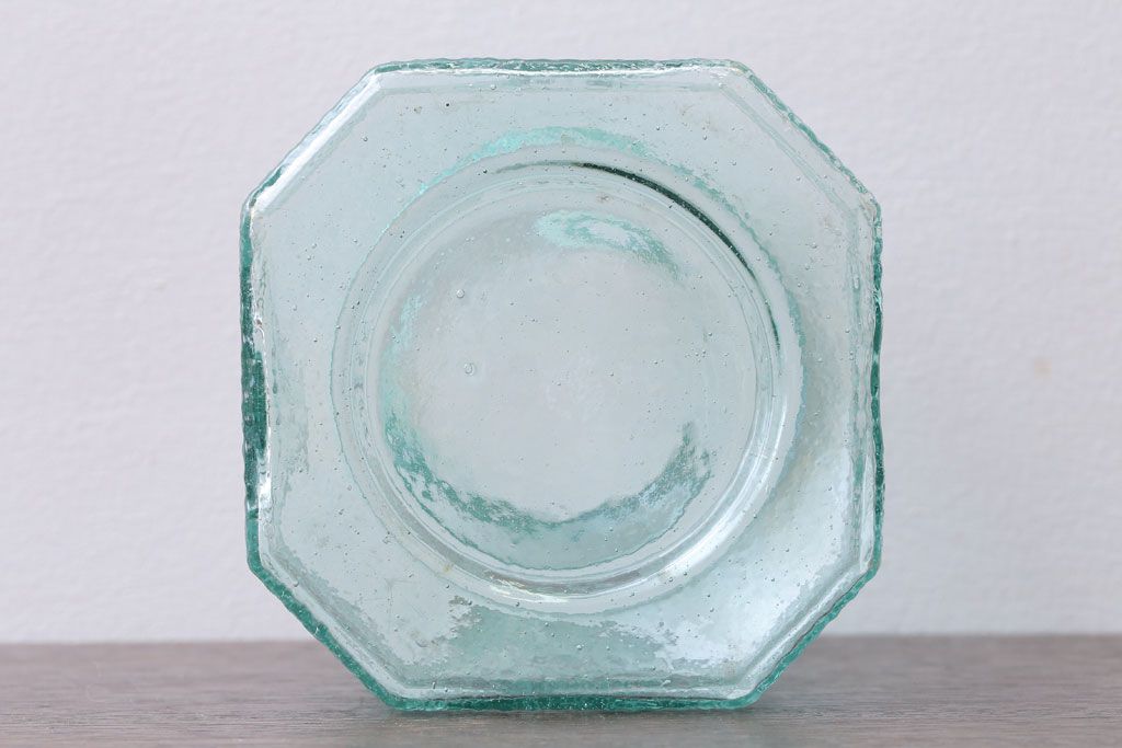 アンティーク雑貨　昭和レトロ　プレスガラスのアンティークキャンディーポット(砂糖壺)