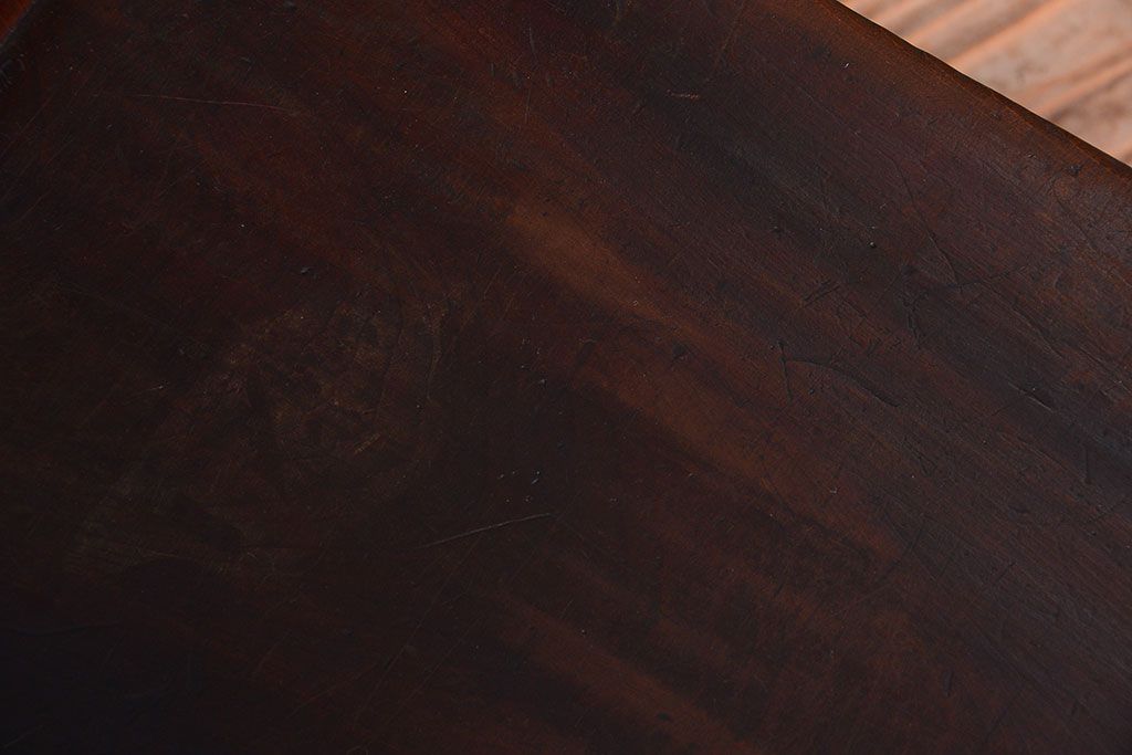 アンティーク家具　和製アンティーク　黒柿・欅材!結霜ガラス引き戸の置床(置き床)