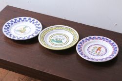 アンティーク雑貨　中古　イタリアSBERNA DERUTA(サブリナデルタ)　絵皿3枚セット(プレート)(洋食器)