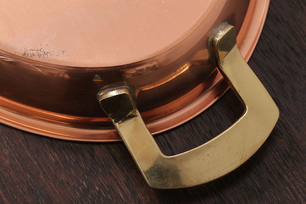アンティーク雑貨　ビンテージ　スイスSpring(スプリング)　銅製オーバルパン