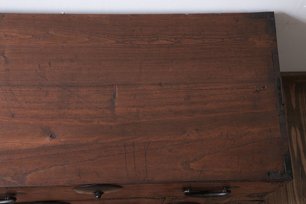 アンティーク家具　和製アンティーク　シンプルな丸金具!時代箪笥ローボード