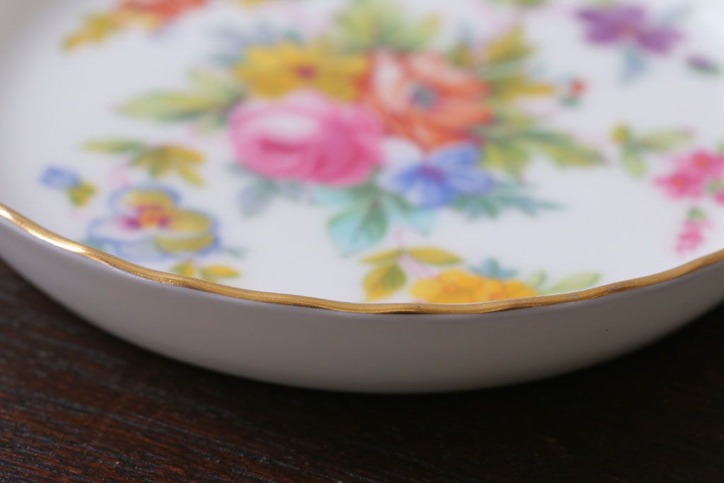 アンティーク雑貨 中古 MINTON (ミントン)など花柄の小皿3枚