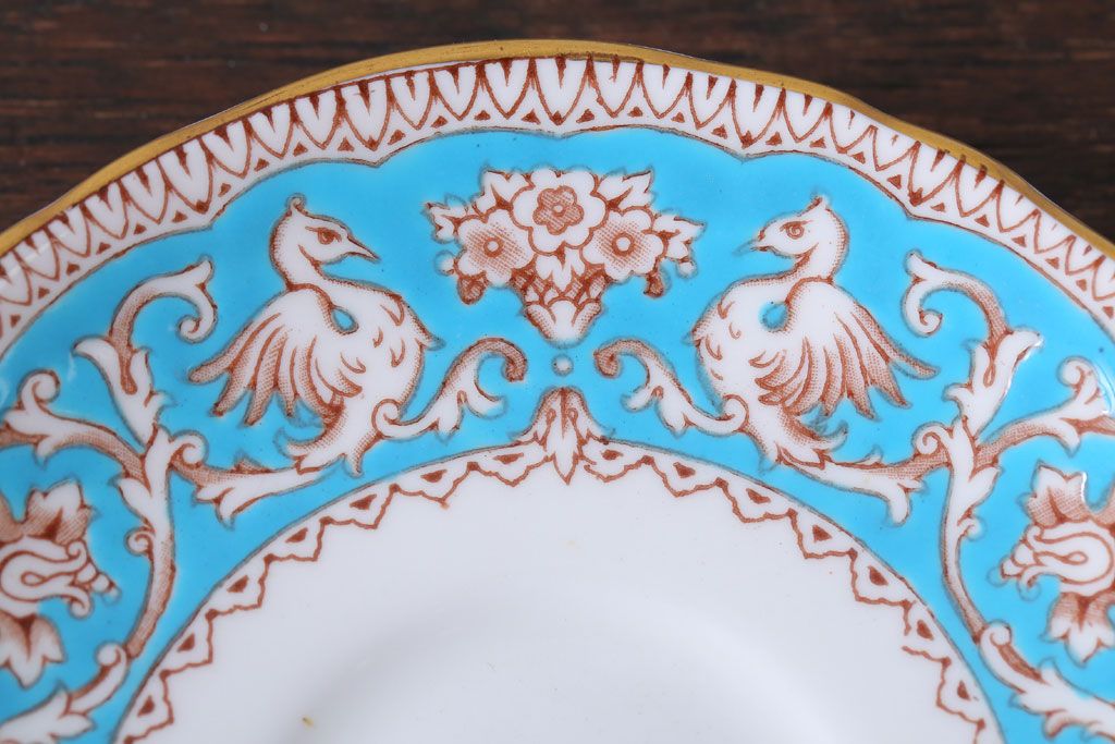 Vintage Crown Staffordshire Ellesmere Turquoise Tea Cup