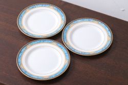 アンティーク雑貨　中古　イギリスWedgwood(ウェッジウッド)　Curzon(カーゾン)シリーズ　プレート3枚(洋食器)(2)