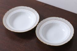 アンティーク雑貨　イタリアRichard Ginori(リチャードジノリ)　VECCHIO GRACE(ベッキオグレース)　スープ皿2枚(洋食器)