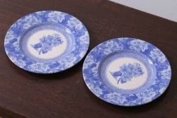 アンティーク雑貨　中古　イギリスWedgwood(ウェッジウッド) vintageblue(ビンテージブルー) 皿2枚(洋食器)