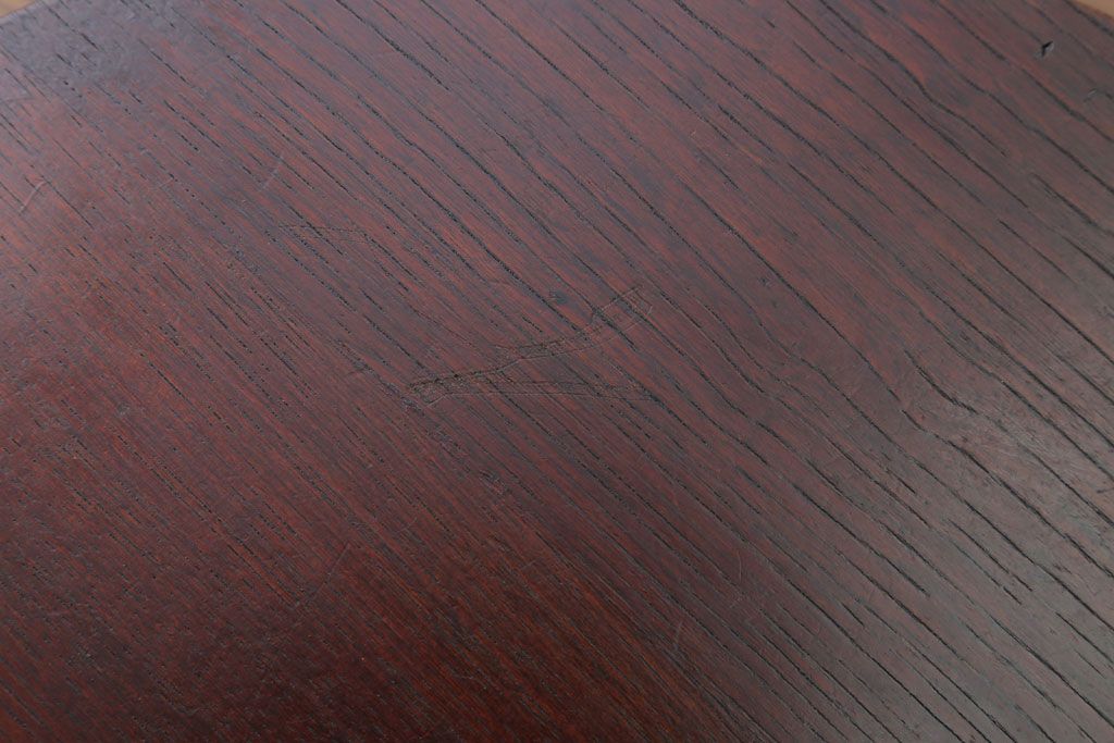 アンティーク家具　和製アンティーク　小ぶりな古い栗材製の丸ちゃぶ台
