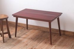 レトロ家具　昭和レトロ　古い木製のセンターテーブル(ちゃぶ台)(1)