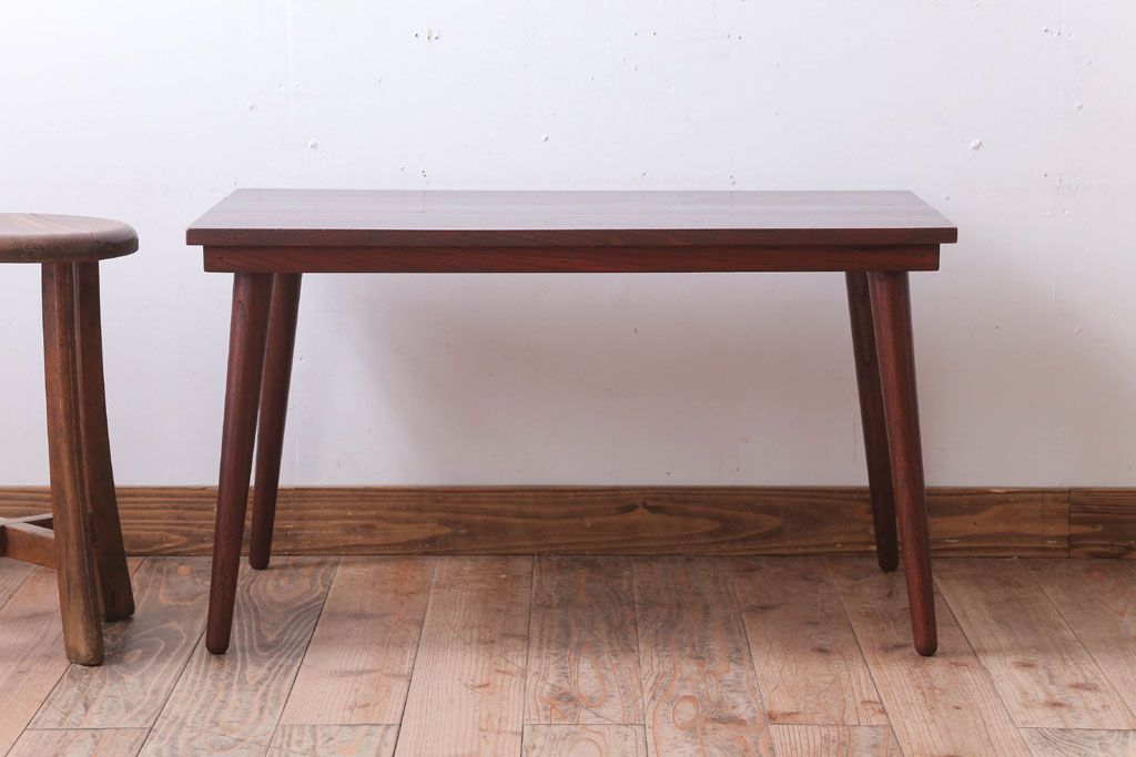 レトロ家具　昭和レトロ　古い木製のセンターテーブル(ちゃぶ台)(1)