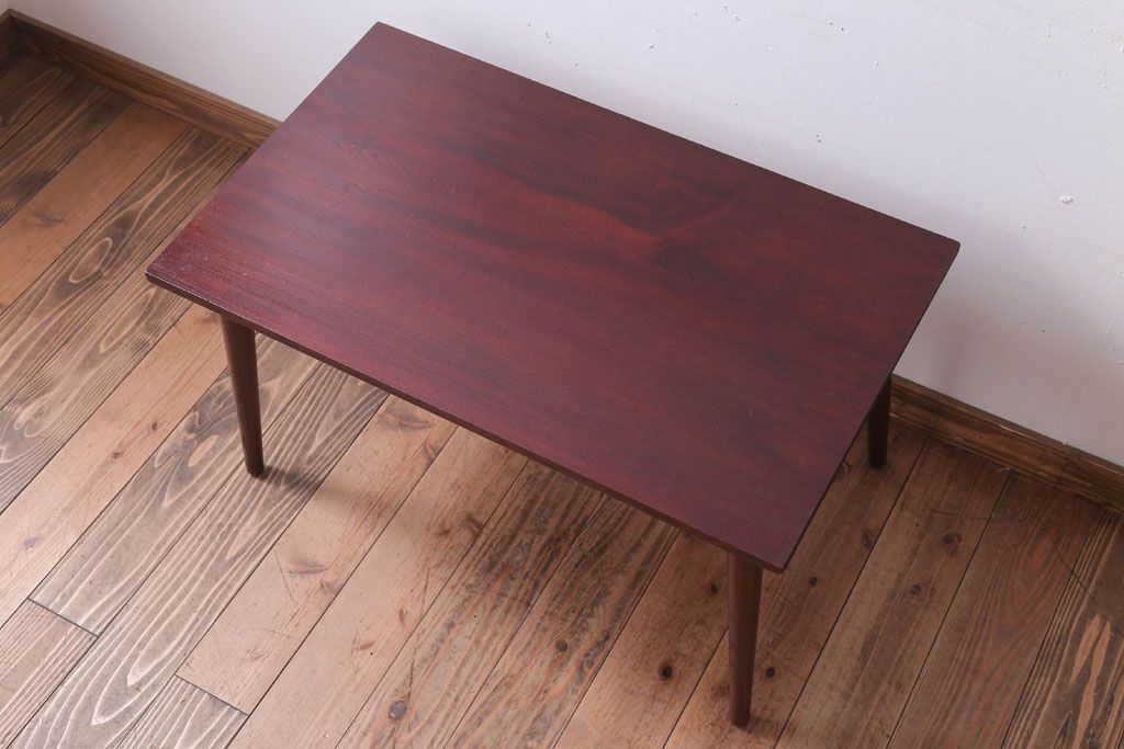 レトロ家具　昭和レトロ　古い木製のセンターテーブル(ちゃぶ台)(1)