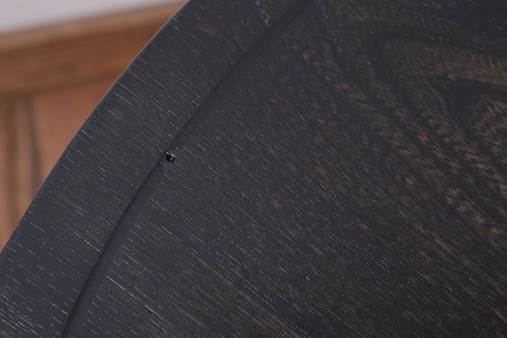 レトロ家具　昭和レトロ　古い木製のラウンドセンターテーブル(ちゃぶ台)(1)