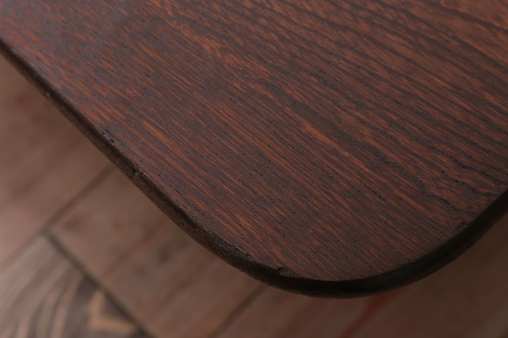 アンティーク家具　和製アンティーク　古い木の大ぶりな角ちゃぶ台(2)