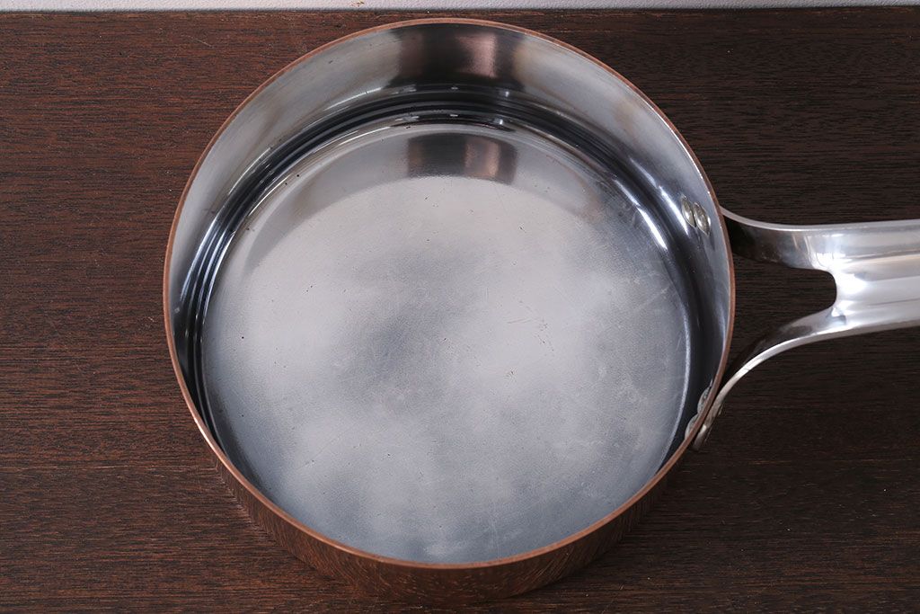 アンティーク雑貨　ビンテージ　デンマークGeorg Jensen(ジョージ・ジェンセン) 銅製の片手鍋(蓋付き)