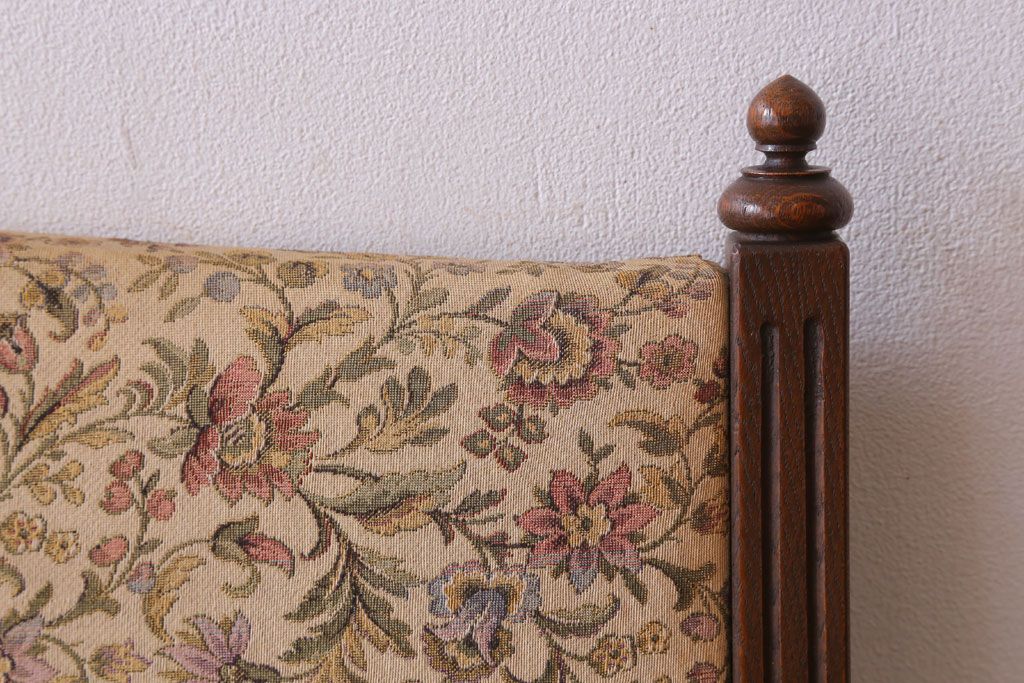 アンティーク家具　アンティーク　古いナラ材の上品な3人掛けソファ