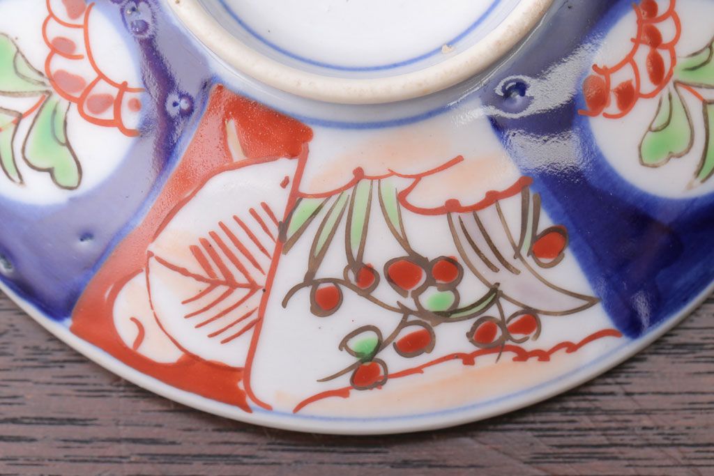 アンティーク雑貨　アンティーク　大正〜昭和初期　色絵茶碗3客セット