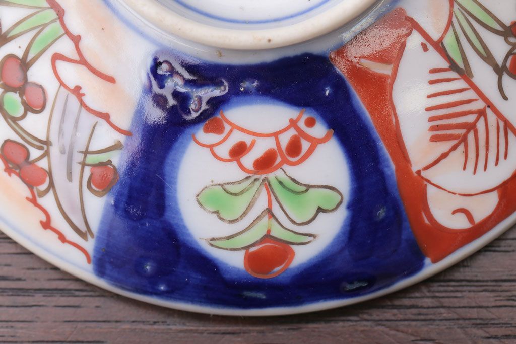 アンティーク雑貨　アンティーク　大正〜昭和初期　色絵茶碗3客セット