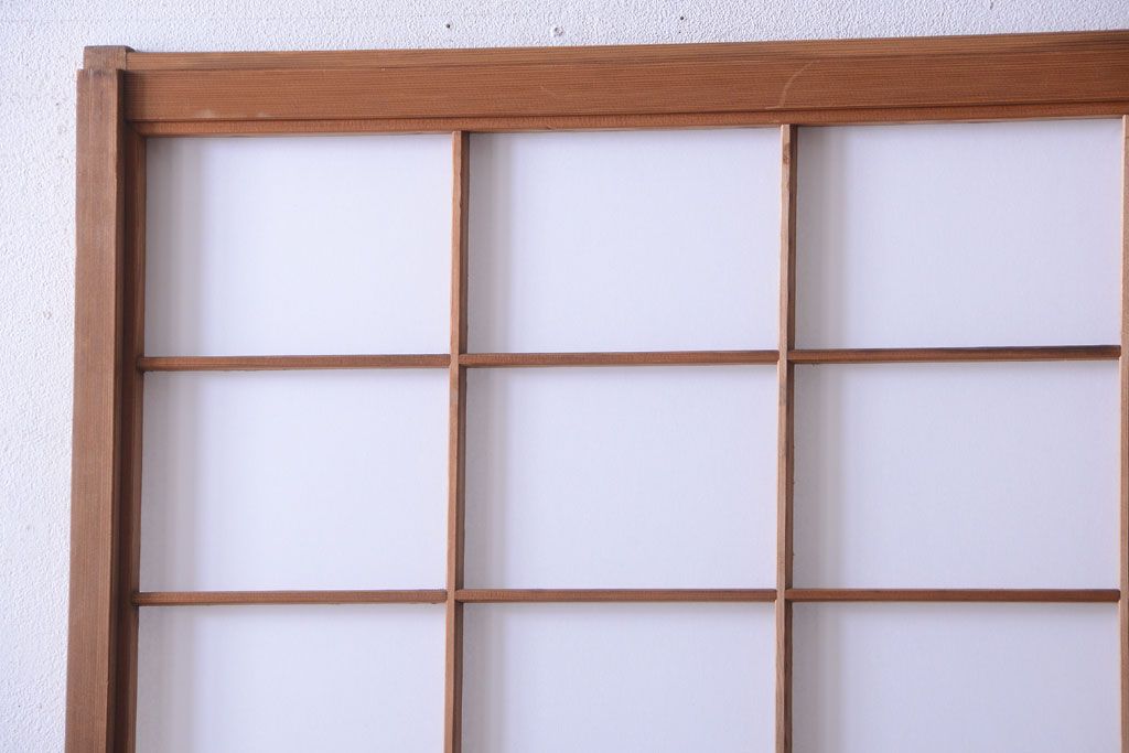 中古　直ガラス障子戸2枚セット(雪見障子戸、引き戸、擦り上げ障子戸、擦上障子戸)(2)