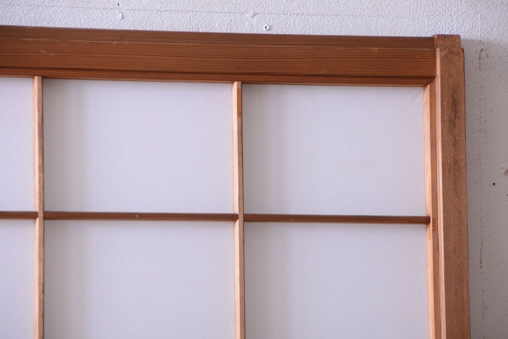 中古　直ガラス障子戸2枚セット(雪見障子戸、引き戸、擦り上げ障子戸、擦上障子戸)(2)