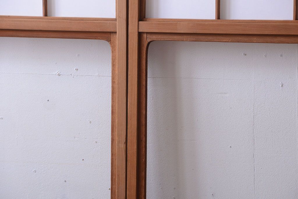 中古　直ガラス障子戸4枚セット(雪見障子戸、引き戸、擦り上げ障子戸、擦上障子戸)(1)