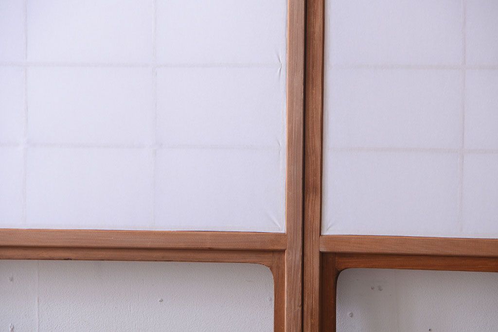 中古　直ガラス障子戸4枚セット(雪見障子戸、引き戸、擦り上げ障子戸、擦上障子戸)(1)