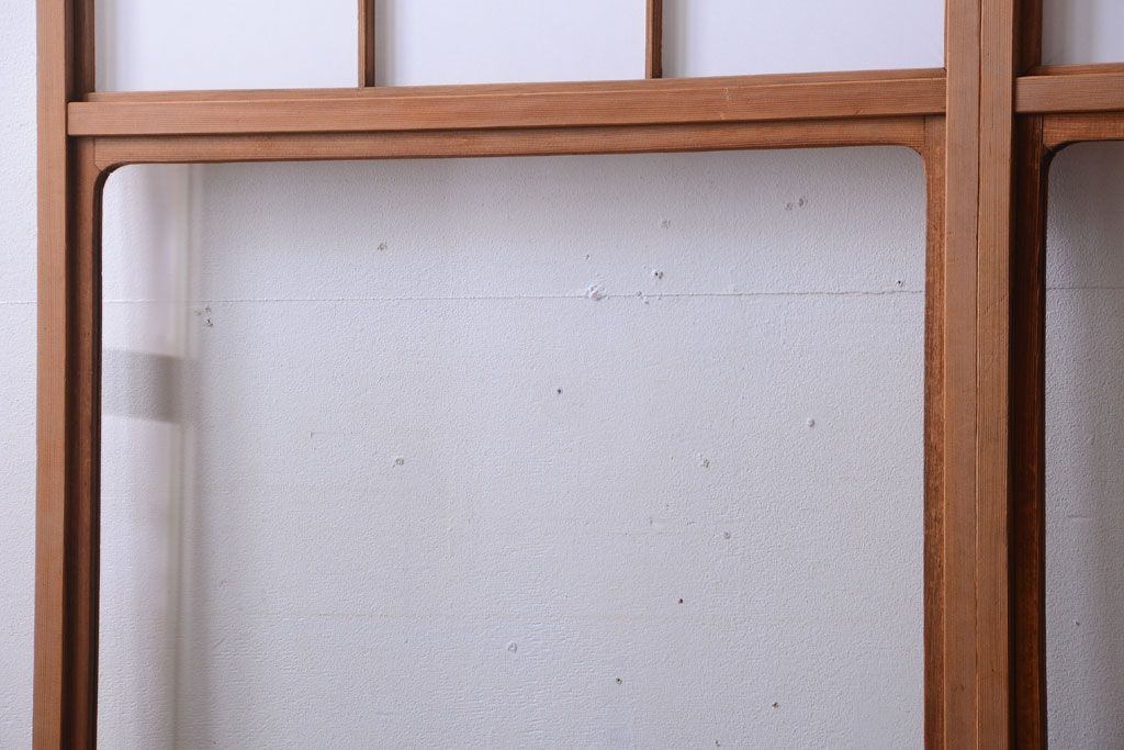 中古　直ガラス障子戸4枚セット(雪見障子戸、引き戸、擦り上げ障子戸、擦上障子戸)(2)