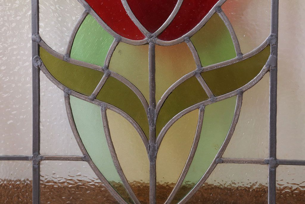 イギリスアンティーク　ステンドグラスの小窓(明り取り)(2)