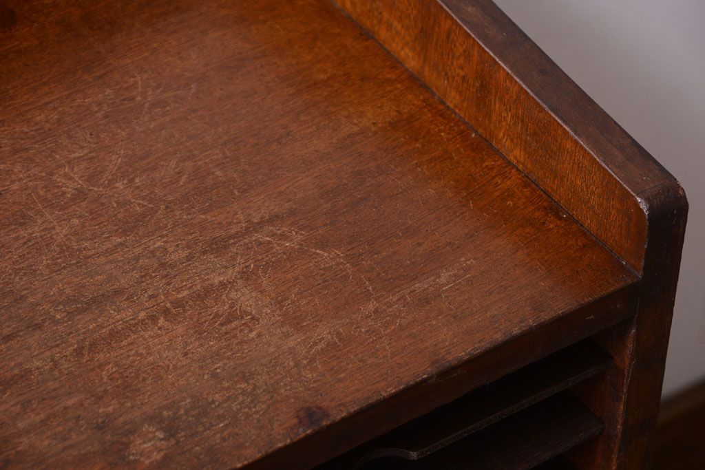 レトロ家具　昭和レトロ　象嵌入り!アンティーク書類棚(カルテケース)