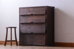 アンティーク家具　和製アンティーク　古い木のパタパタ収納棚(戸棚)