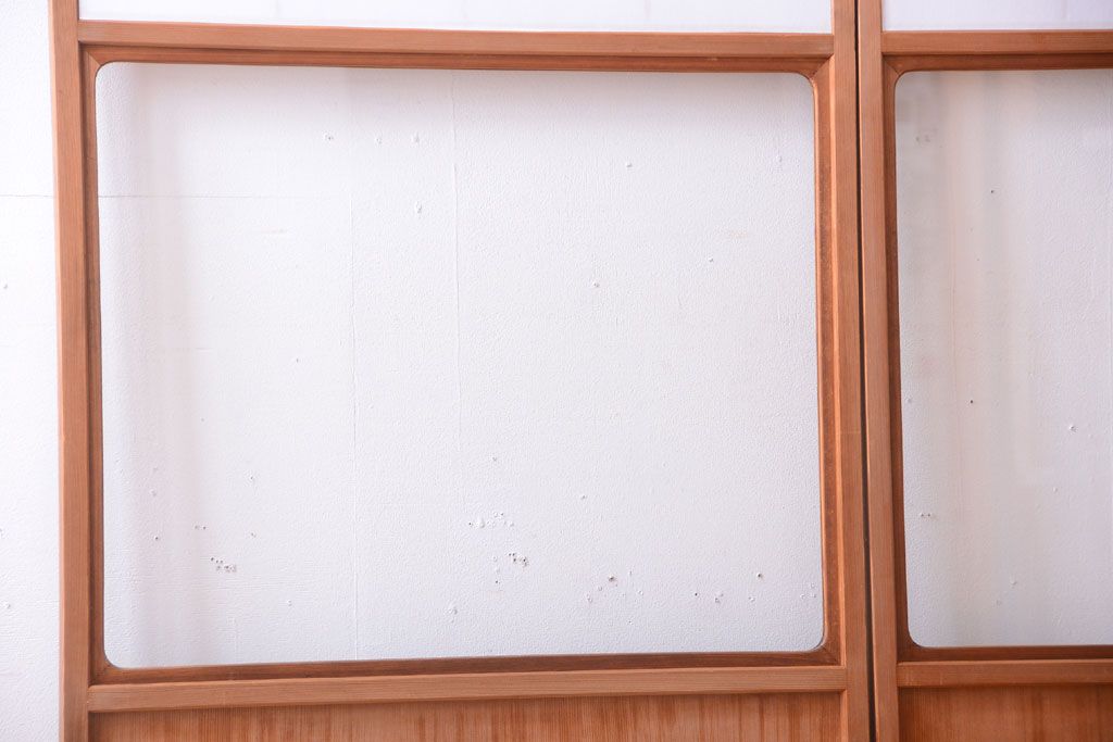中古　直ガラス障子戸2枚セット(雪見障子戸、引き戸、擦り上げ障子戸、擦上障子戸)(2)