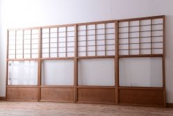 中古　直ガラス障子戸　4枚セット(雪見障子戸、引き戸、擦り上げ障子戸、擦上障子戸)(3)