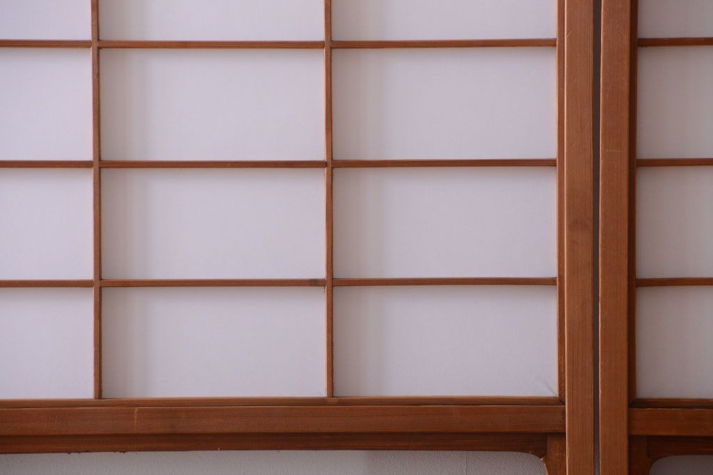 中古　直ガラス障子戸　4枚セット(雪見障子戸、引き戸、擦り上げ障子戸、擦上障子戸)(3)