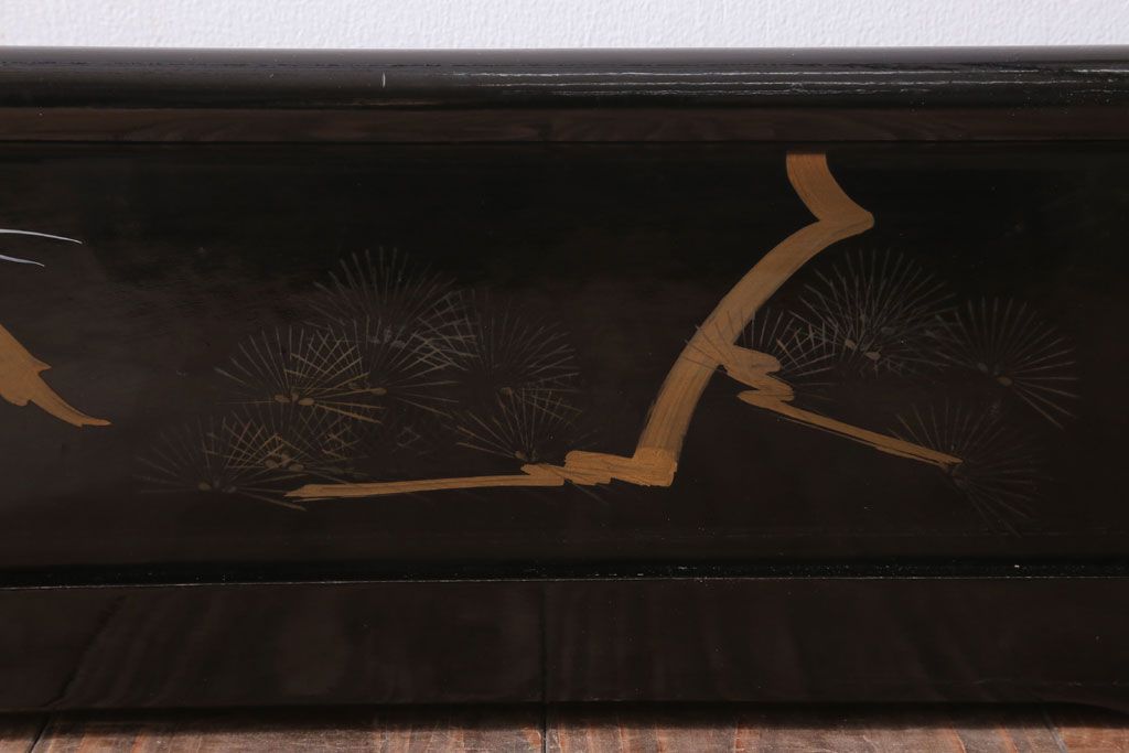 アンティーク雑貨　古民具・骨董　鶴と松の屏風衣桁(2)