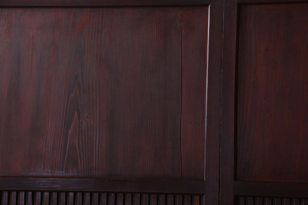 古民具・骨董　明治期　古い木の無双格子帯戸4枚セット