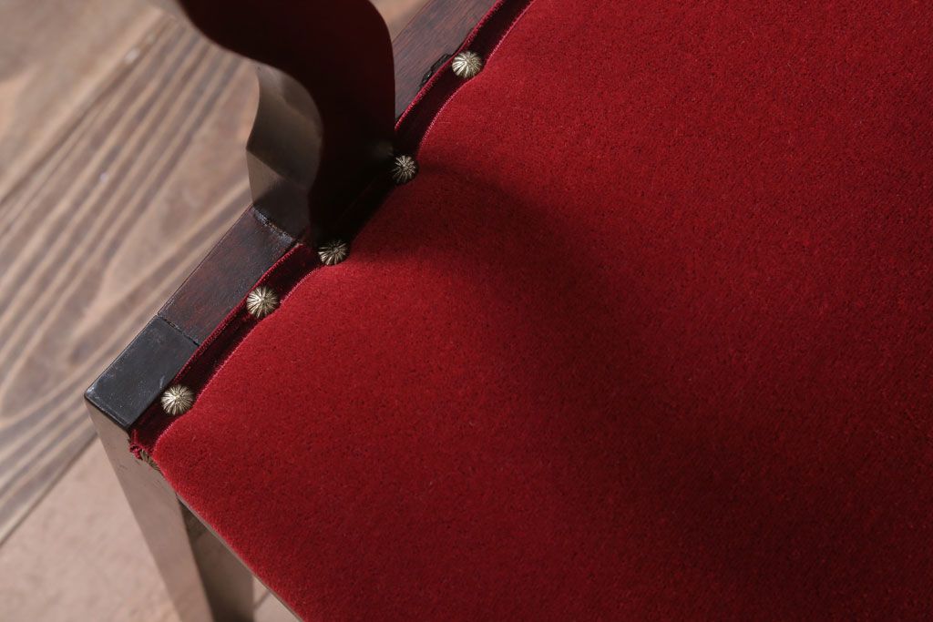 アンティーク家具　大正ロマン　古いナラ材のアームチェア(キャプテンチェア)(2)