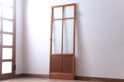 昭和レトロ　モールガラス入り!古い木のドア(2)