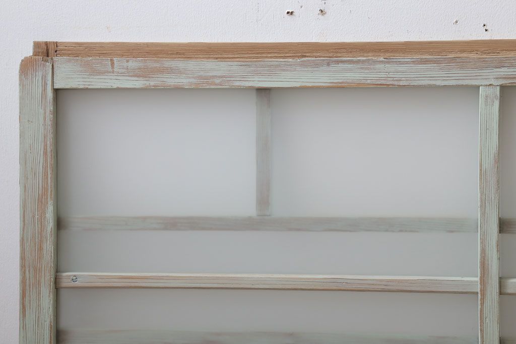アンティークペイント　レトロでかわいいガラス戸2枚セット(窓)(1)