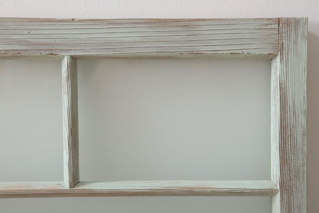 アンティークペイント　レトロでかわいいガラス戸2枚セット(窓)(2)